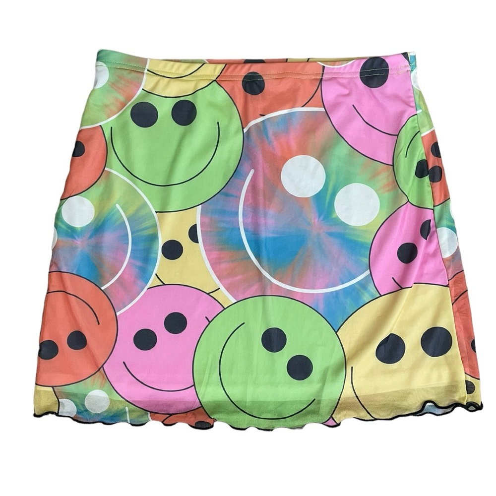 SHEIN Colorful Smiley Skirt Size Large NWT